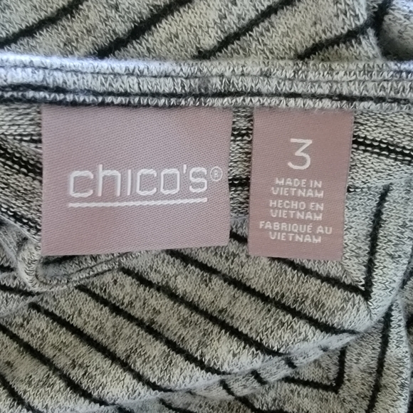Chico's Gray with Black Stripes Pullover Top Women's Size 3 (Size 16) - Picture 5 of 8